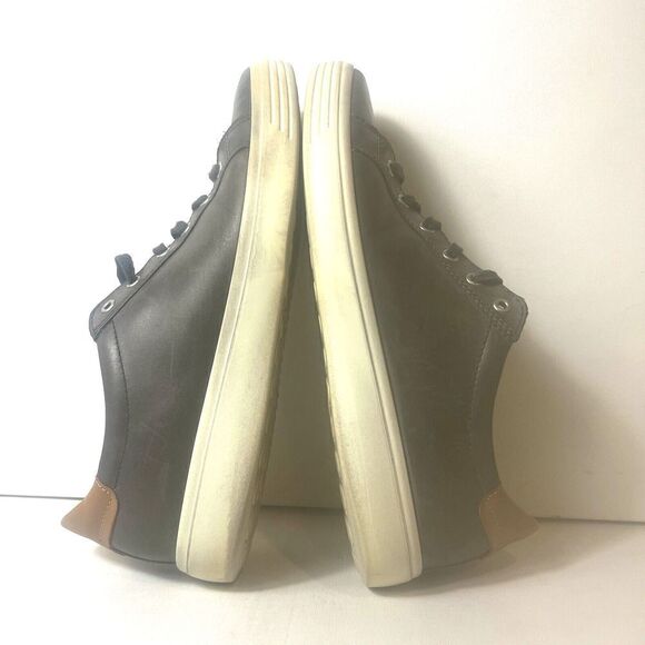 Ecco Mens US 11-11.5 EU 45 Shoe Sneaker Dark Gray Leather Casual Comfort Low Top - Picture 5 of 13